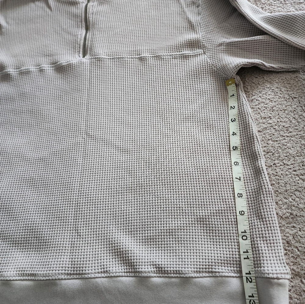 Cotton Citizen New waffle knit cotton sweater. Turtleneck. Half-zip closure. - Picture 10 of 11